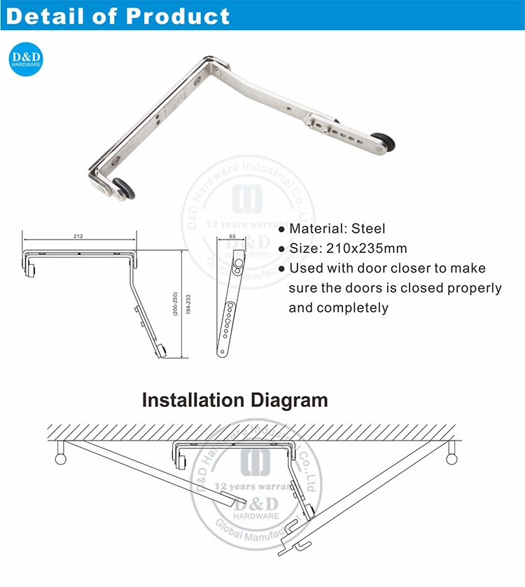 Stainless Steel Door Selector for Swing Door